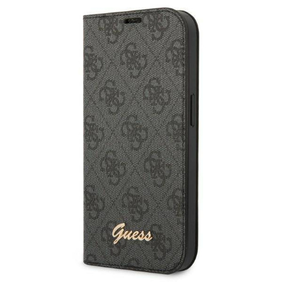 Original Case IPHONE 14 PRO MAX Guess Book 4G Vintage Gold Logo (GUBKP14XHG4SHK) black