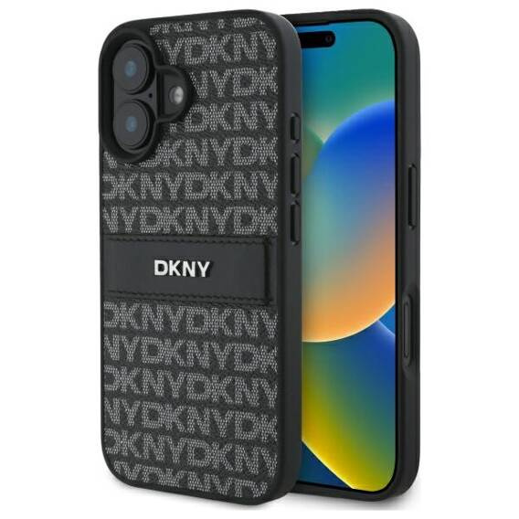 Oryginalne Etui IPHONE 16 DKNY Hardcase Texture Pattern Tonal Stripe (DKHCP16SPRTHSLK) czarne