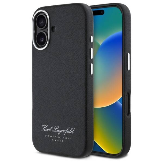 Original Case IPHONE 16 PRO Karl Lagerfeld Hardcase Hotel RSG (KLHCP16SPGWCMKHK) black