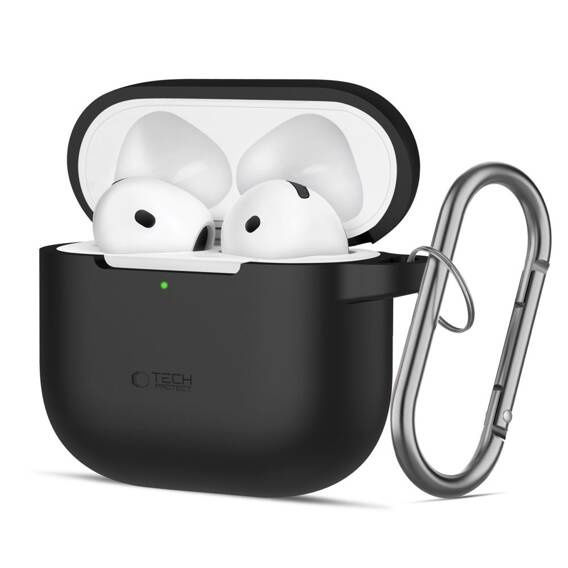 Etui do APPLE AIRPODS 4 Tech-Protect Silicone Hook czarne