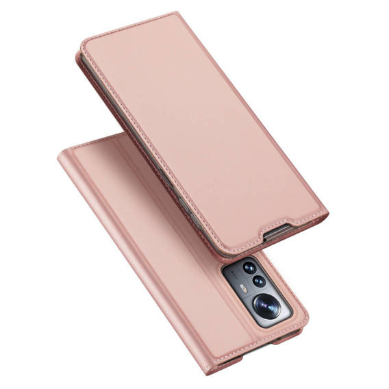 Case XIAOMI 12 PRO with a Flip Dux Ducis Skin Leather light pink