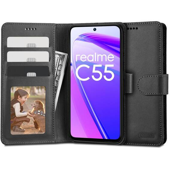 Case REALME C55 4G Tech-Protect Wallet black