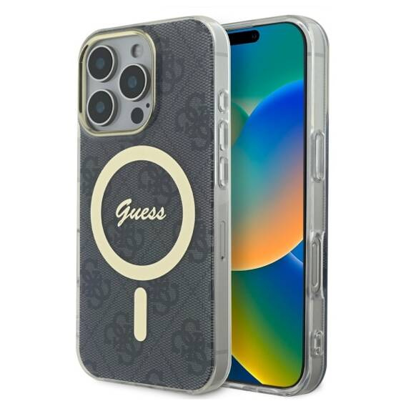 Original Case IPHONE 16 PRO Guess Hardcase IML 4G MagSafe (GUHMP16LH4STK) black