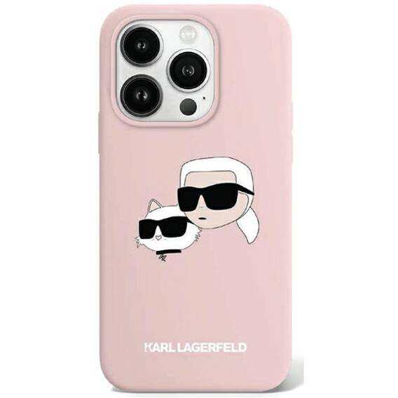Oryginalne Etui IPHONE 13 / 14 / 15 Karl Lagerfeld Hardcase Silicone Karl & Choupette Magsafe (KLHMP15SSKCHPPLP)