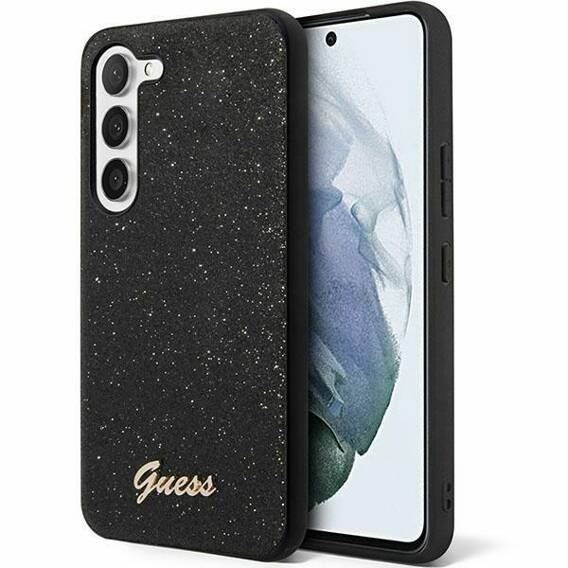 Oryginalne Etui SAMSUNG GALAXY S24 Guess Hardcase Glitter Script (GUHCS24SHGGSHK) czarne
