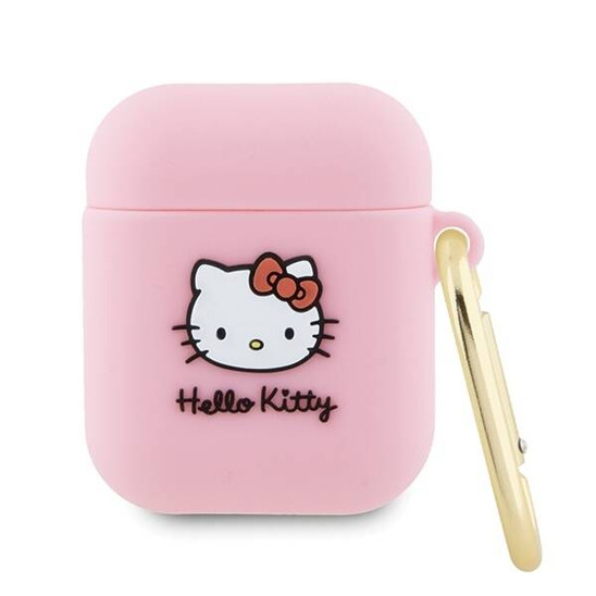 Original Case APPLE AIRPODS Hello Kitty Silicone 3D Kitty Head (HKA23DKHSP) pink