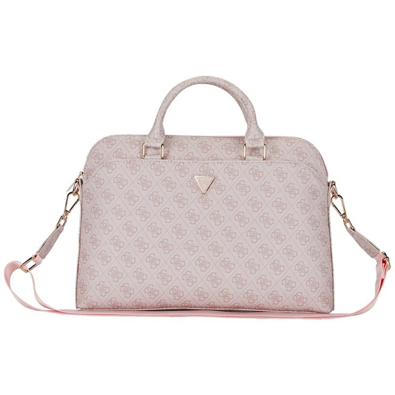 Torba LAPTOP 15" Guess 4G Zipper Pocket Triangle Logo różowe