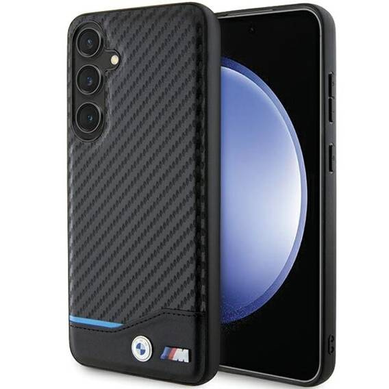 Original Case SAMSUNG GALAXY S24+ BMW Leather Carbon (BMHCS24M22NBCK) black