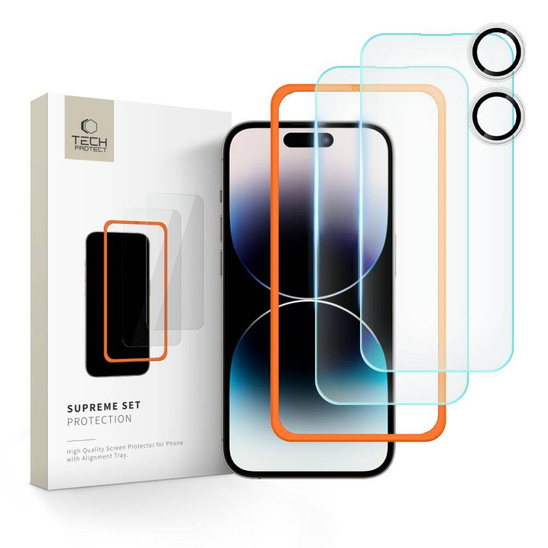 Szkło Hartowane IPHONE 16 PLUS Tech-Protect Supreme Set Clear