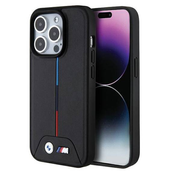 Original Case APPLE IPHONE 15 PRO BMW Quilted Tricolor MagSafe (Bmhmp15l22pvtk) black