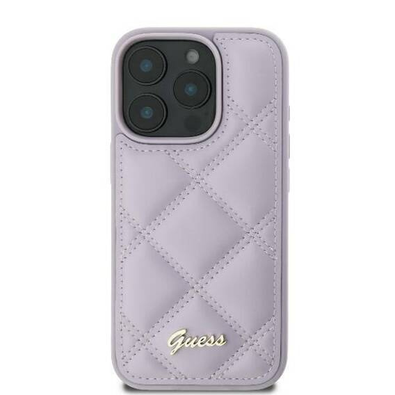 Etui IPHONE 16 Guess Hardcase Quiled Metal Logo (GUHCP16SPSQSQSU) jasnofioletowe