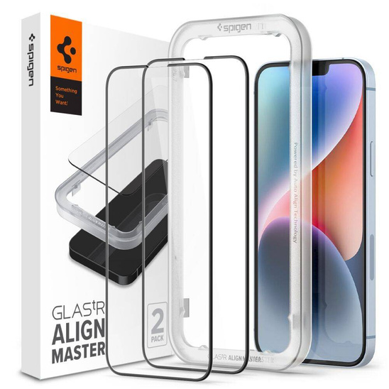 Tempered Glass IPHONE 13 / 13 PRO Spigen ALM Glass FC 2-pack black