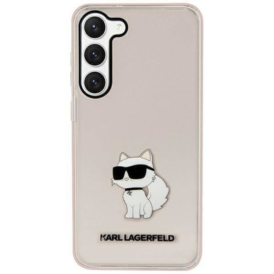 Original Case SAMSUNG GALAXY S23 Karl Lagerfeld Hardcase Ikonik Choupette (KLHCS23SHNCHTCP) pink