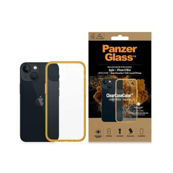 Case IPHONE 13 MINI PanzerGlass ClearCase Antibacterial Military (0328) Grade Tangerine