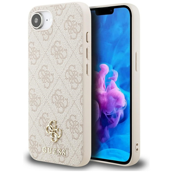 Oryginalne Etui IPHONE 16E Guess Hardcase 4G Small Classic MagSafe różowe
