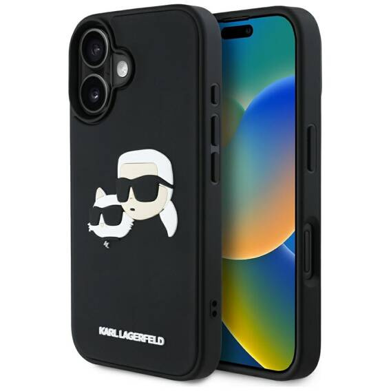 Case IPHONE 16 Karl Lagerfeld HC 3D Rubber Double Heads black