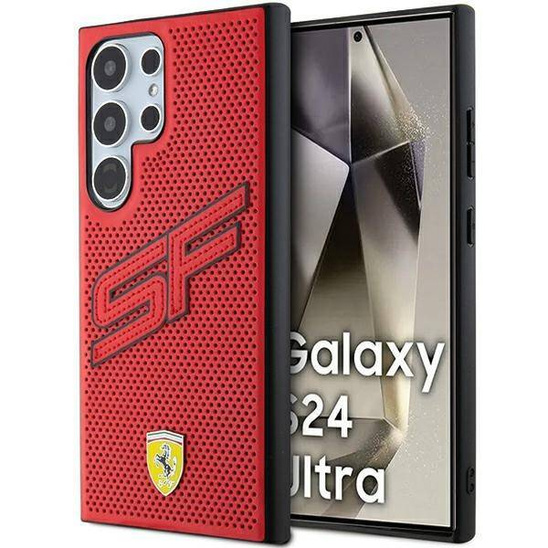 Original Case SAMSUNG GALAXY S24 ULTRA Ferrari Hardcase Big SF Perforated (FEHCS24LPINR) red