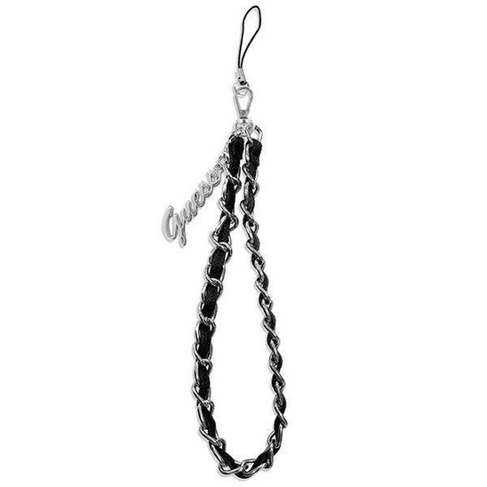 Guess GUSTSASSK Phone Strap pendant black/black Chain Metal Logo Charm