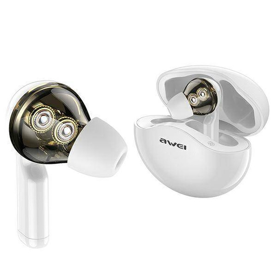 Słuchawki Sportowe Bluetooth TWS AWEI (T12) białe