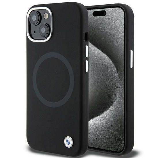 Original Case APPLE IPHONE 15 PLUS BMW Signature Liquid Silicone MagSafe (BMHMP15MSILBK2) black