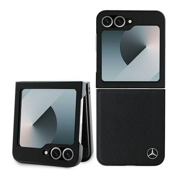 Original Case SAMSUNG GALAXY Z FLIP 6 Karl Lagerfeld Hardcase Leather Wood Imitation MagSafe (MEHMZF623RBGVK) black