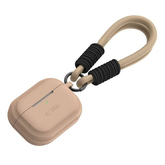 Etui do APPLE AIRPODS PRO 1 / 2 Tech-Protect Silicone Rope Cafe Latte kremowe