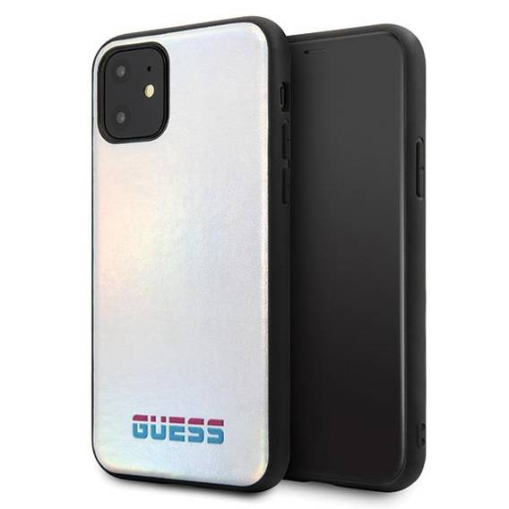 Original Case IPHONE 11 PRO MAX Guess Hard Case Iridescent (GUHCN65BLD) silver