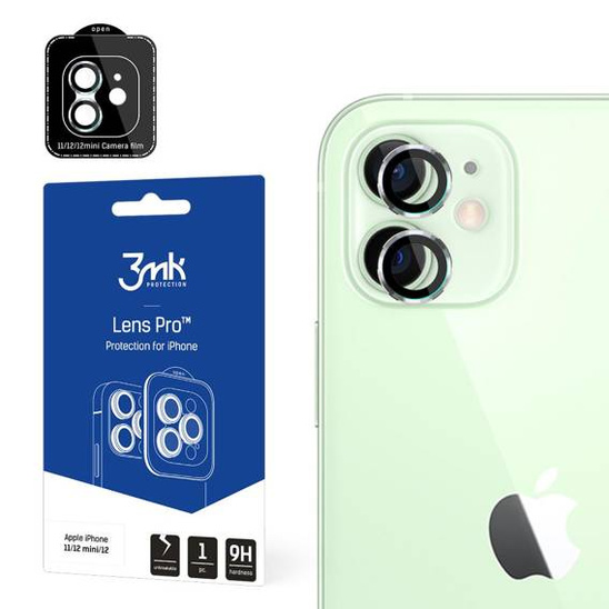 Tempered Glass for Camera IPHONE 11 / 12 / 12 MINI 3MK Lens Protection Pro silver