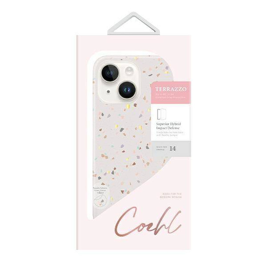 Etui IPHONE 14 UNIQ Coehl Terrazzo piaskowe