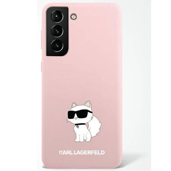 Original Case SAMSUNG GALAXY S23 ULTRA Karl Lagerfeld Hardcase Silicone Choupette (KLHCS23LSNCHBCP) pink