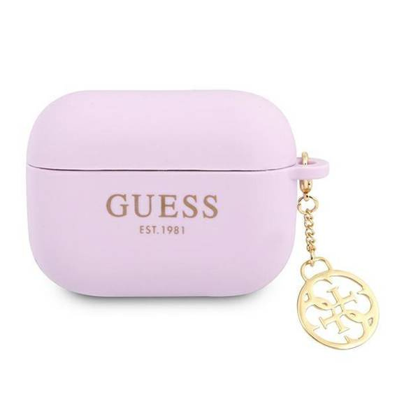 Oryginalne Etui APPLE AIRPODS PRO Guess Silicone Charm 4G Collection (GUAPLSC4EU) fioletowe