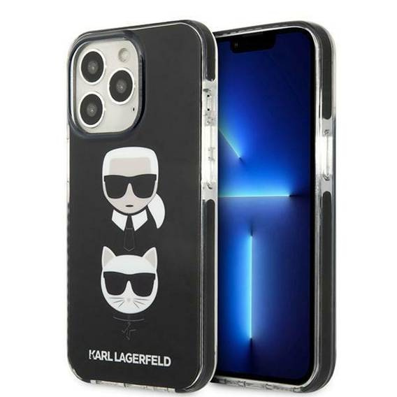 Original Case IPHONE 13 PRO MAX Karl Lagerfeld Hardcase Karl&Choupette Head black