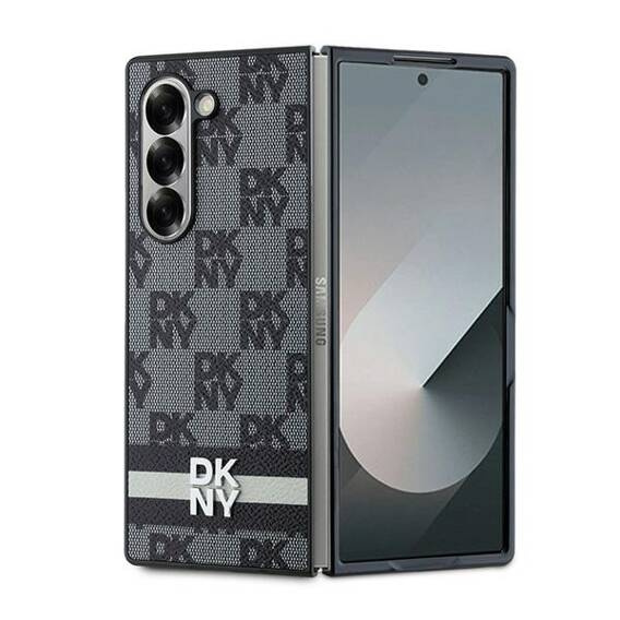 Original Case SAMSUNG GALAXY Z FOLD 6 DKNY Chequered Pattern Printed Stripes (DKHCZFD6PCPTSSKZ) black