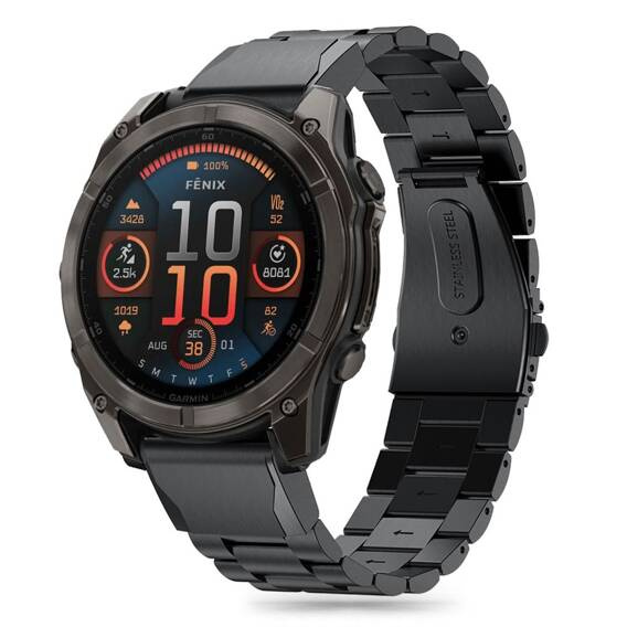 Pasek do GARMIN FENIX 5 / 6 / 6 PRO / 7 / 8 / E (47MM) Tech-Protect Stainless czarne