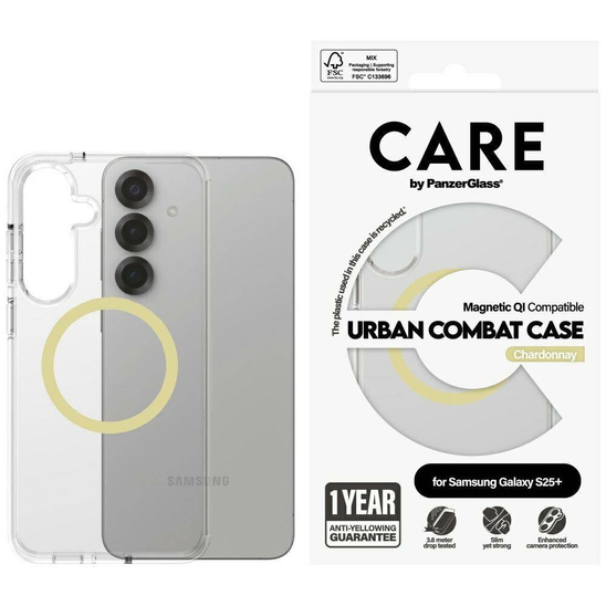 Etui SAMSUNG GALAXY S25+ CARE by PanzerGlass Flagship Urban Combat QI Chardonnay