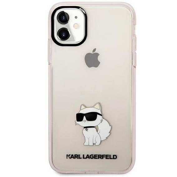 Original Case IPHONE 11 / XR Karl Lagerfeld Hardcase Ikonik Choupette (KLHCN61HNCHTCP) pink