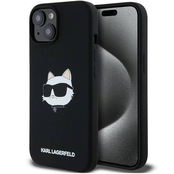 Original Case IPHONE 15 PLUS / 14 PLUS Karl Lagerfeld Hardcase Crossbody IML Karl Head MagSafe (KLHMP15MSCHPPLK) black