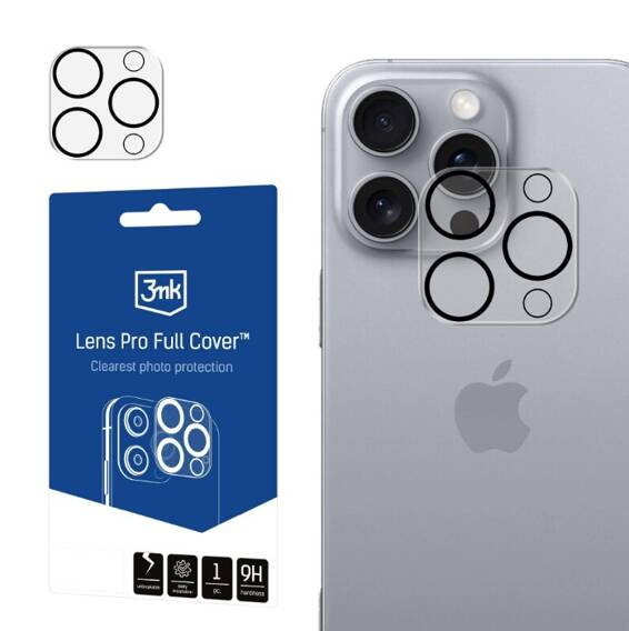 Tempered Glass for Camera IPHONE 16 / 16 PLUS 3mk Lens Protection Pro Full Cover