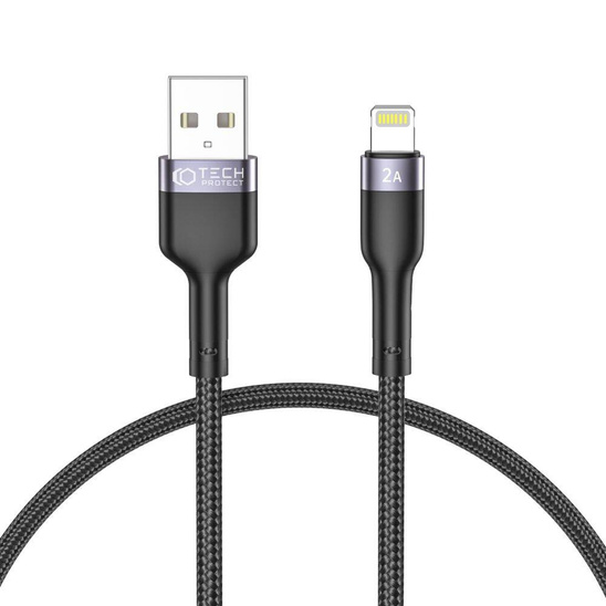 Kabel 2.4A 0,25m USB - Lightning Tech-Protect Ultraboost czarny