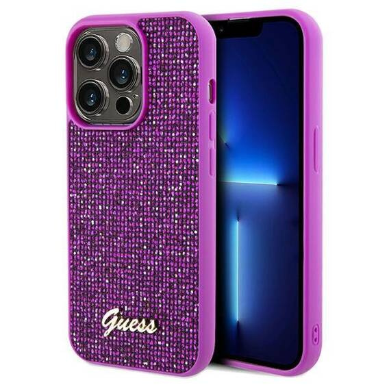 Original Case IPHONE 14 PRO Guess Hardcase Disco Metal Script (GUHCP14LPMSDGSF)