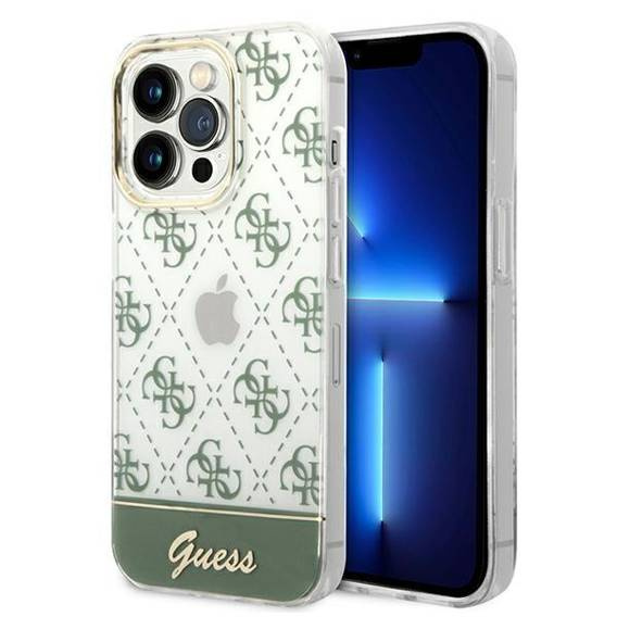 Original Case IPHONE 14 PRO MAX Guess Hardcase 4G Pattern Script khaki