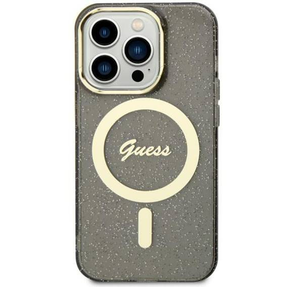 Original Case IPHONE 11 Guess Hardcase Glitter Gold MagSafe (GUHMN61HCMCGK) black