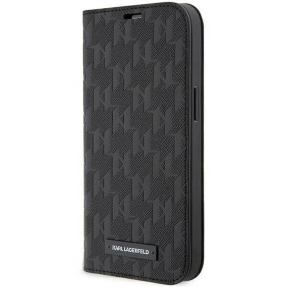 Original Case IPHONE 14 PRO Karl Lagerfeld Bookcase Saffiano Monogram (KLBKP14LSAKLHPK) black