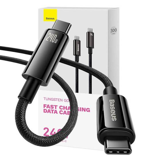 Cable USB-C to USB-C Baseus Cafule, 100W, 1m (black)