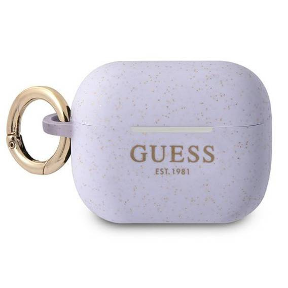 Oryginalne Etui APPLE AIRPODS PRO Guess Silicone Glitter (GUAPSGGEU) fioletowe