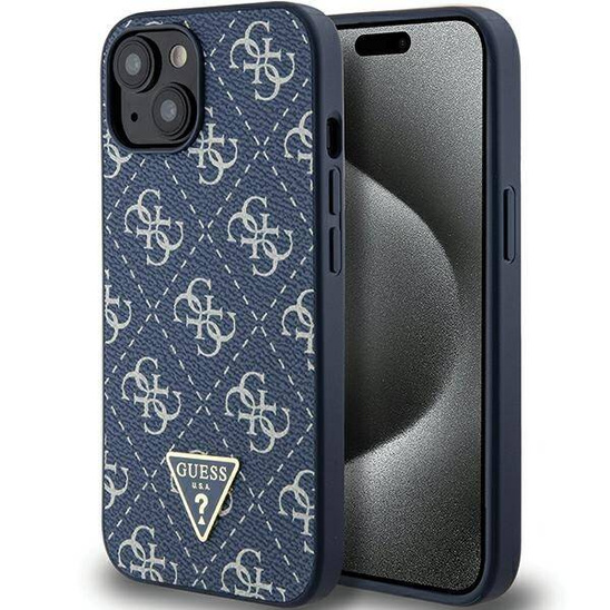 Original Case IPHONE 14 PLUS / 15 PLUS Guess Hardcase 4G Triangle Metal Logo (GUHCP15MPG4GPB) blue