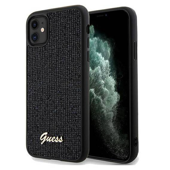 Original Case IPHONE 11 / XR Guess Hardcase Disco Metal Script (GUHCN61PMSDGSK) black