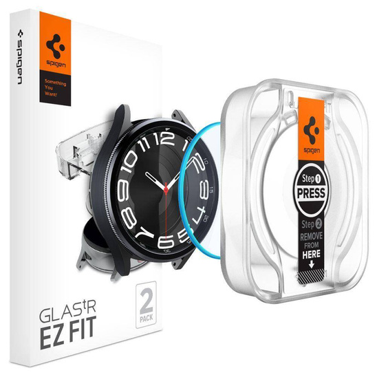 Szkło Hartowane SAMSUNG GALAXY WATCH 6 CLASSIC (43MM) Spigen GLAS.TR ”EZ-FIT” 2-PACK Clear