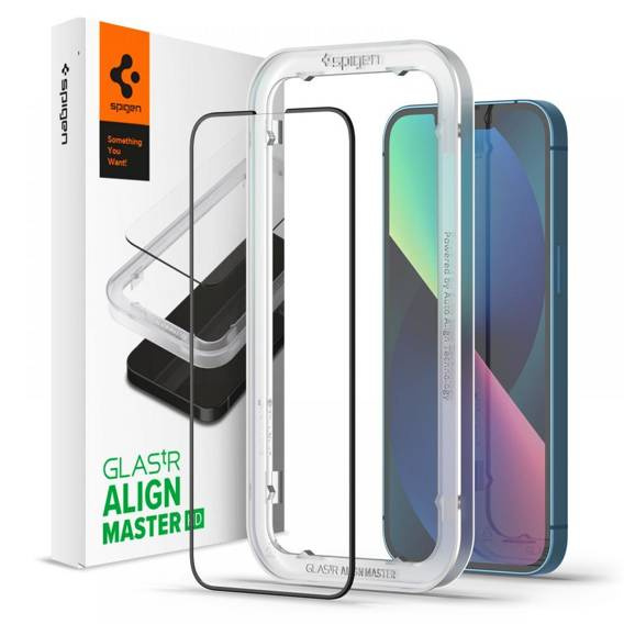 Tempered Glass IPHONE 13 / 13 PRO Spigen ALM Glass FC black