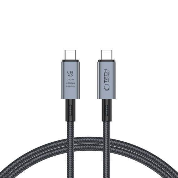 TECH-PROTECT ULTRABOOST MAX USB 4.0 8K 40GBPS TYPE-C CABLE PD240W 100CM GRAY